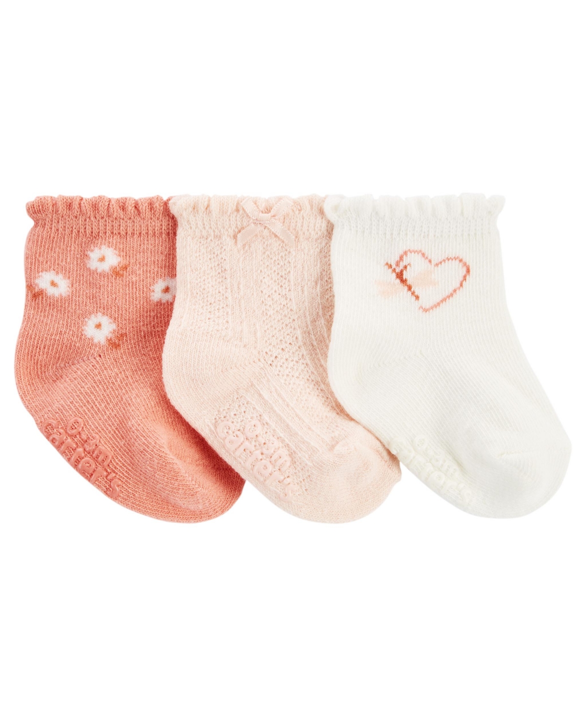 Carter's Baby Girls Socks, Pack Of 3 In Pink