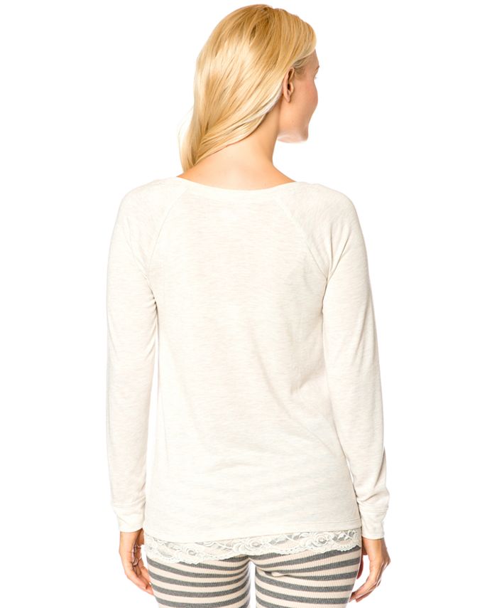 Motherhood Maternity LaceTrim Pajama Top Macy's