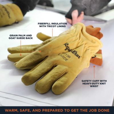 Men's Insulated Leather Gloves - Warm, Durable, High-Performance Cold Weather Work Gloves