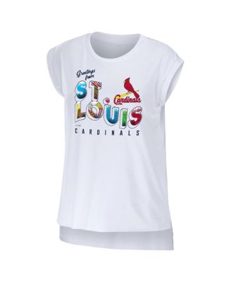 Women's White St. Louis Cardinals Greetings From T-shirt
