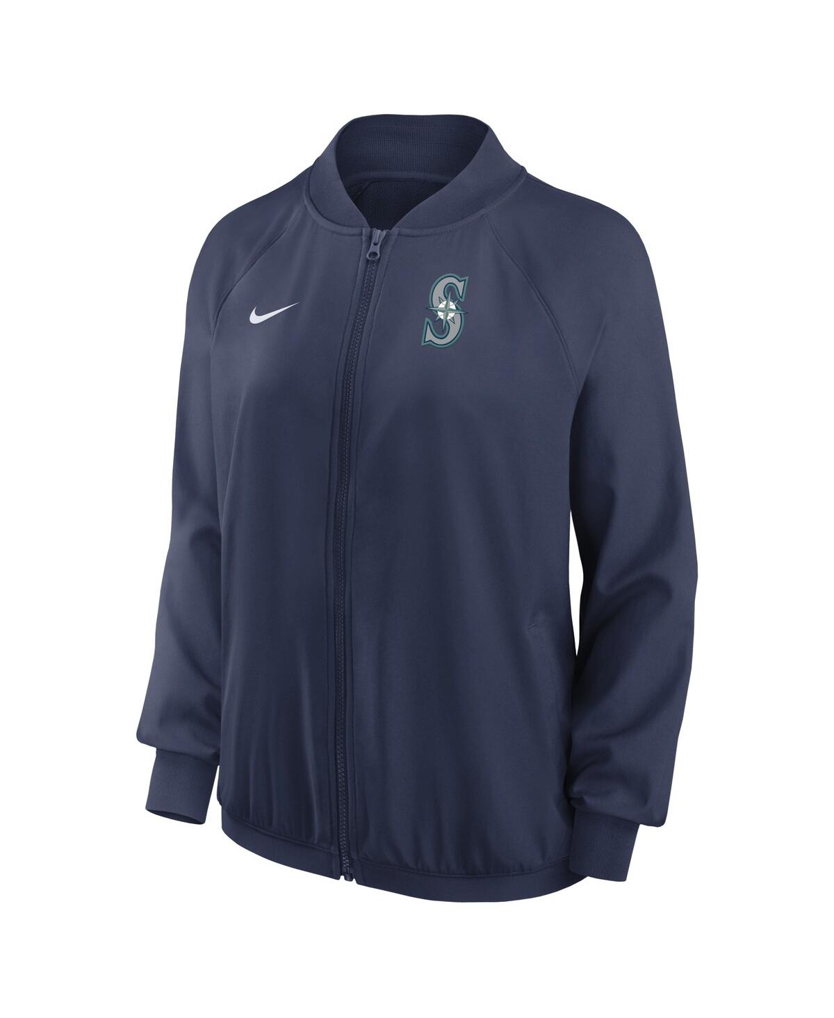 Shop Nike Women's  Navy Seattle Mariners Authentic Collection Team Raglan Performance Full-zip Jacket