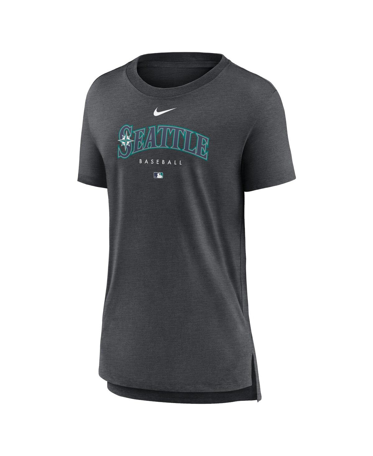 Nike Women's  Heather Charcoal Seattle Mariners Authentic Collection Early Work Tri-blend T-shirt In Heather Charcoal