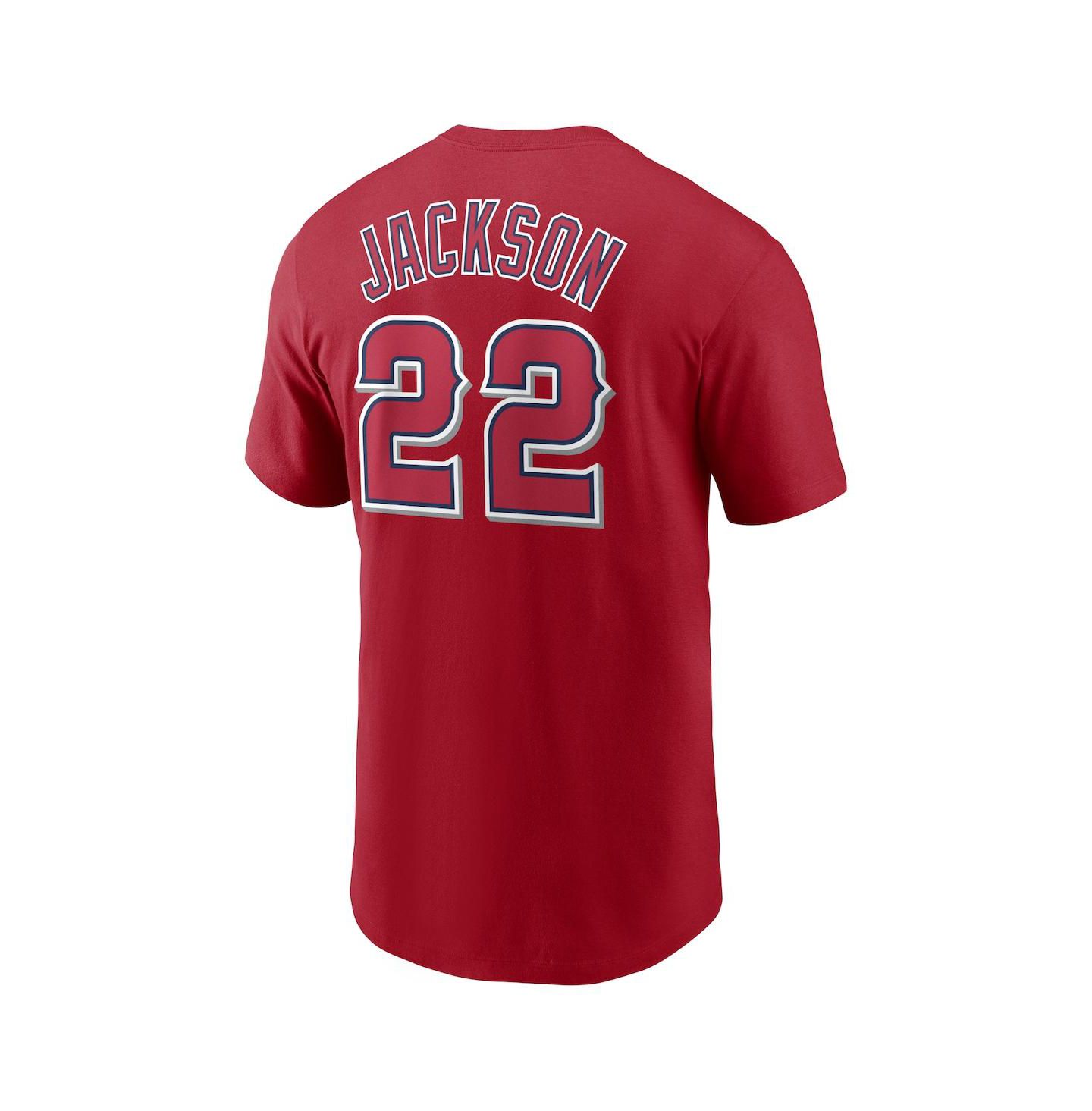 Мужская футболка Nike Bo Jackson Red California Angels Cooperstown Collection Name and Number — фото 4