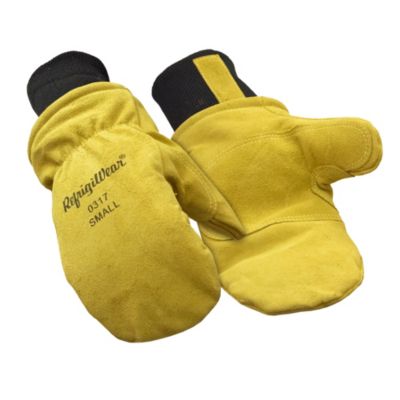 Men's Warm Fleece Lined Fiberfill Insulated Leather Mitten Gloves