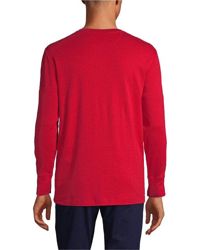 Lands' End Men's Knit Rib Pajama Henley TShirt Macy's