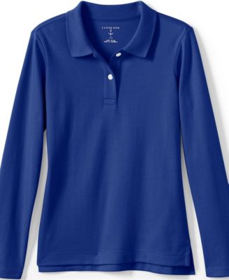 Girls Long Sleeve Feminine Fit Interlock Polo Shirt