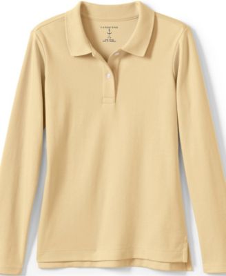 Girls Long Sleeve Feminine Fit Interlock Polo Shirt