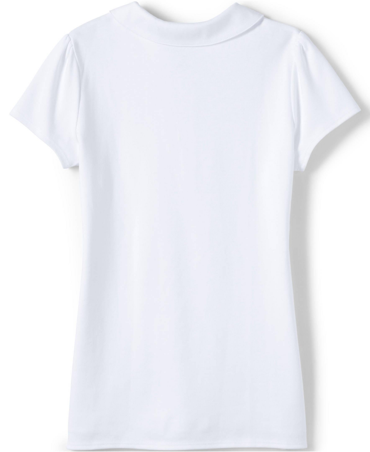Lands' End Girls School Uniform Short Sleeve Peter Pan Collar Polo Shirt
