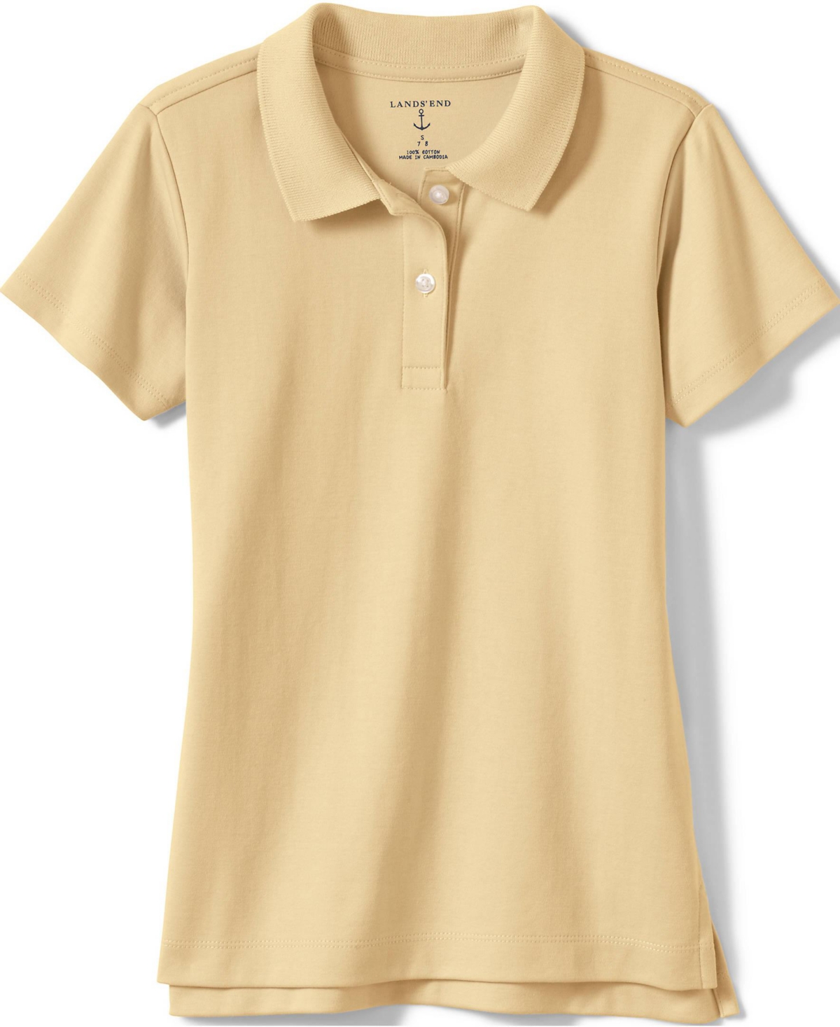 Lands' End Girls Short Sleeve Feminine Fit Interlock Polo Shirt