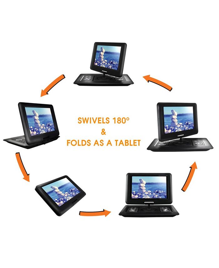 Trexonic 13.3 Inch Portable TV+DVD Player with Color TFT LED Screen and