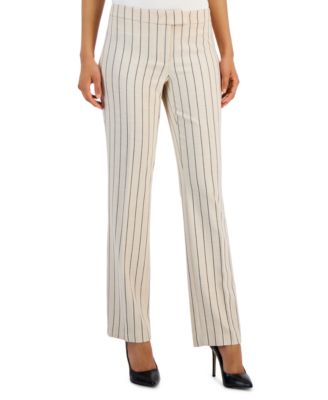 Anne Klein - Women's Mid-Rise Zipper-Front Flare-Leg Pants