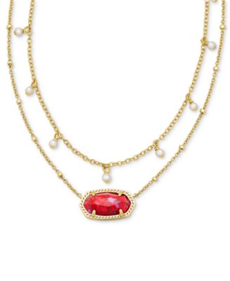 Kendra Scott - 14k Gold-Plated Imitation Pearl & Stone 19" Adjustable Layered Pendant Necklace