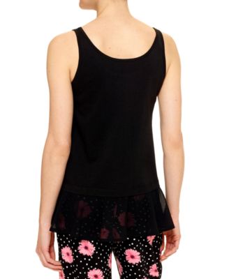 Women's Sleeveless Flounce-Hem Pajama Tank Top