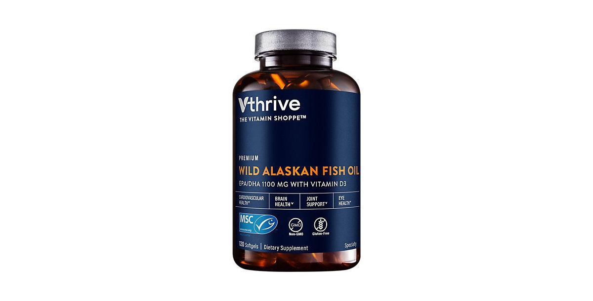 Premium Wild Alaskan Fish Oil with Vitamin D3 - 1,100 Mg Epa/Dha (120 Softgels)