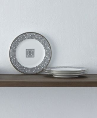 Infinity Graphite 4 Piece Bread Butter/Appetizer Plate Set, Service for 4