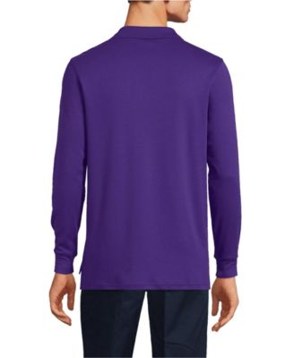 Men's School Uniform Long Sleeve Interlock Polo Shirt