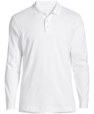 Men's School Uniform Long Sleeve Interlock Polo Shirt