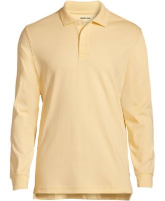 Men's School Uniform Long Sleeve Interlock Polo Shirt