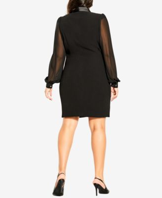 Plus Size Tux Seduction Mini Dress