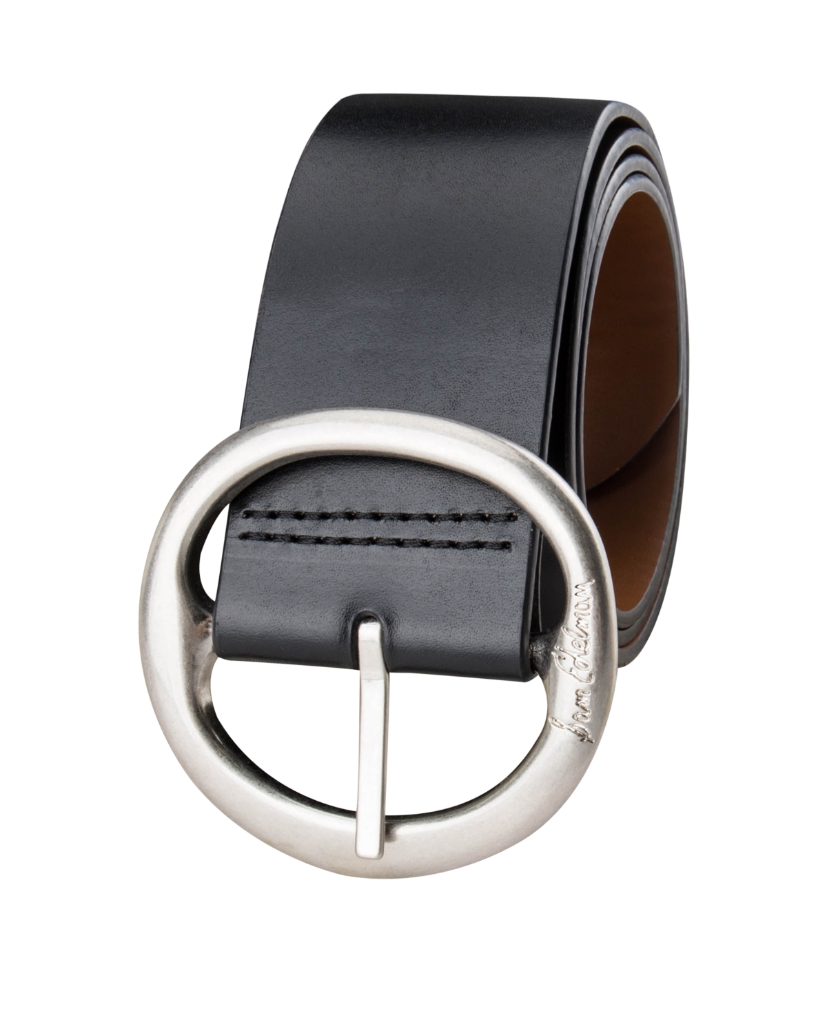 Sam Edelman Women's Two-in-One Reversible Center Bar Buckle Belt - Saddle Tan