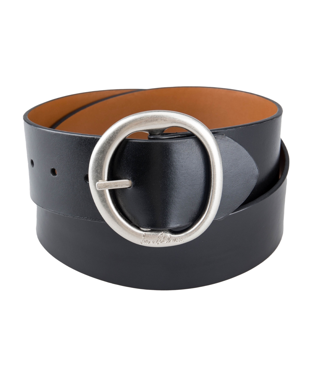 Women's Two-in-One Reversible Center Bar Buckle Belt - Black, Saddle Tan