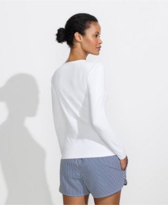 Women's Long Torso SunShade UPF 50 Long Sleeve Rash Guard Swim Tee