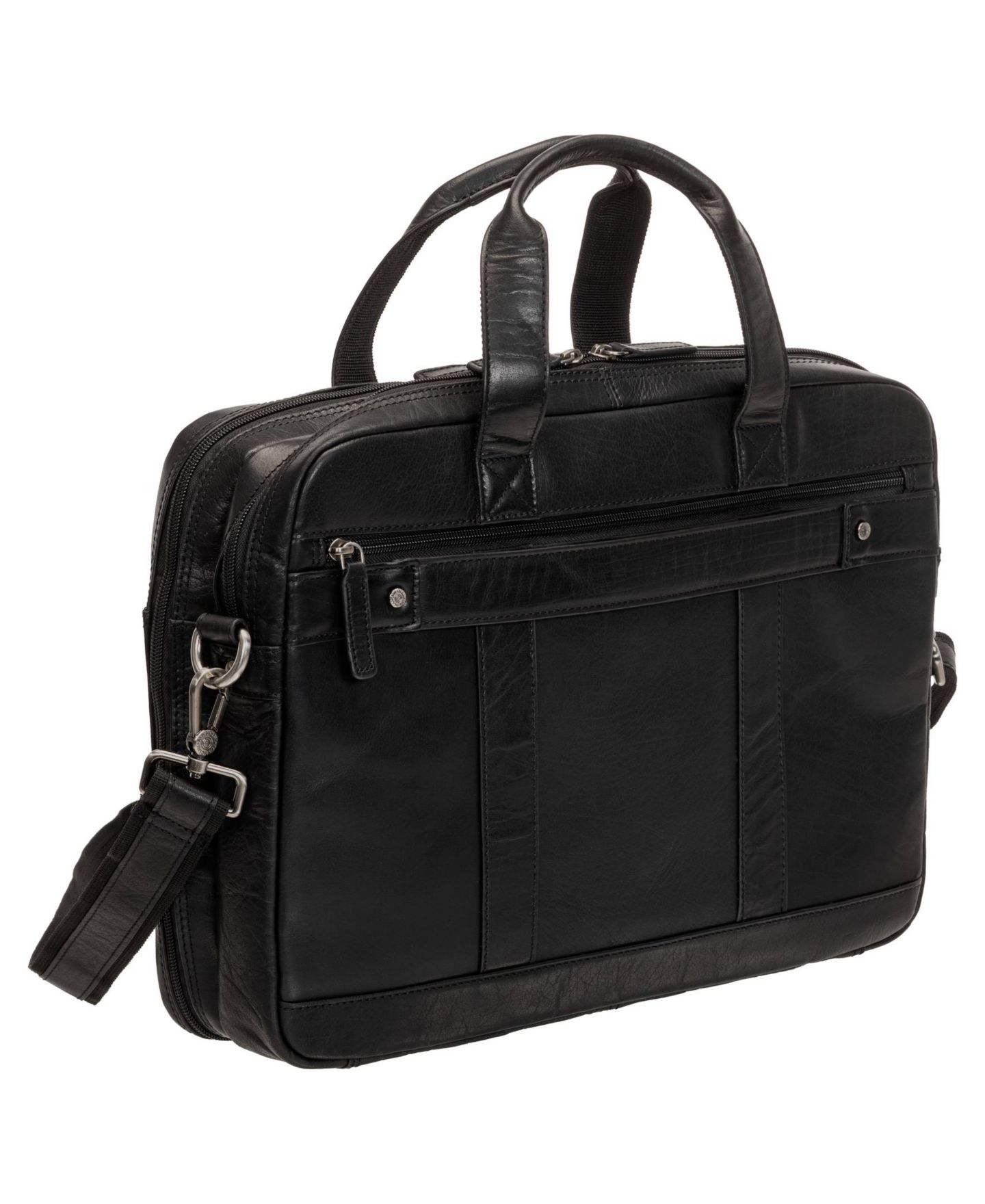 Мужская сумка Mancini Buffalo Double Compartment Briefcase for 15.6" Laptop and Tablet, цвет: Чёрный — фото 2