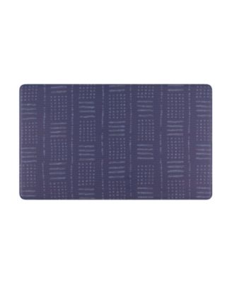 Lucky Brand Block Print Dash Printed Anti Fatigue Skid Resistant Wellness Mats Bedding In Purple