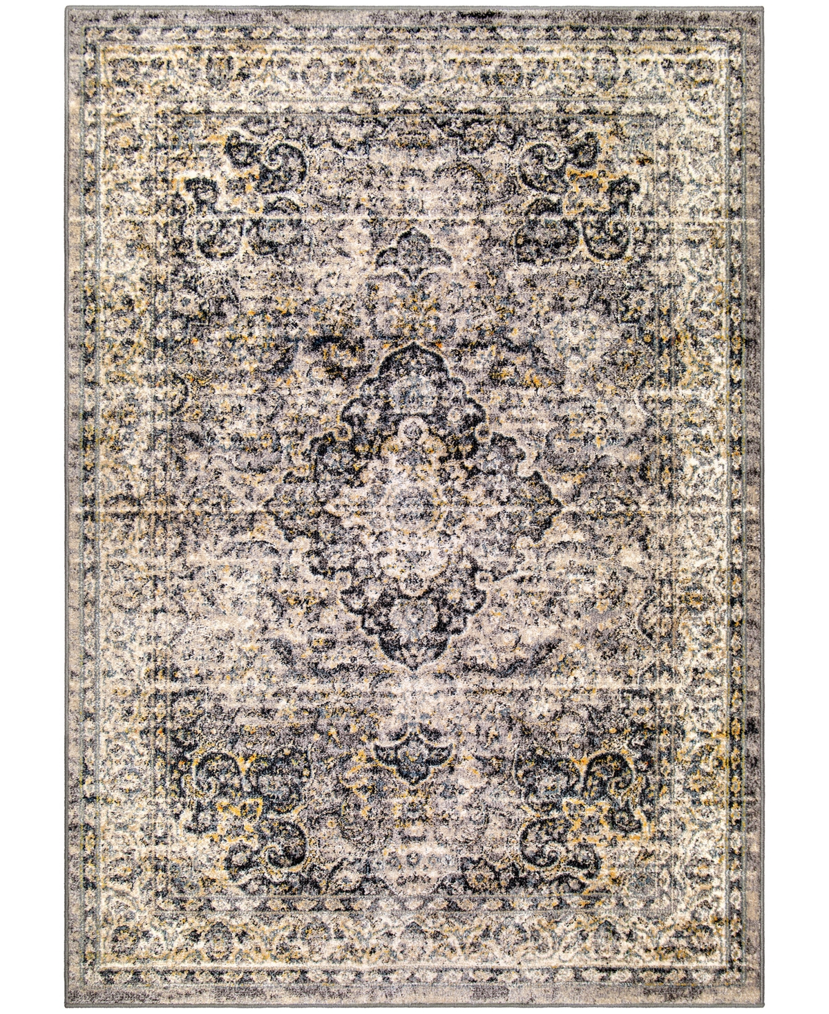 Orian Imperial Kelly Distressed 6'7in x 9'6in Area Rug - Gray
