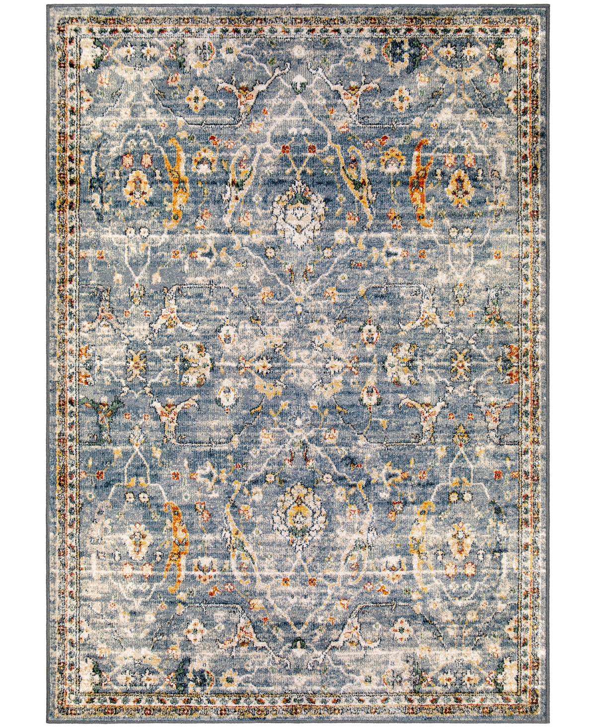 Orian Imperial Ankara Field Distressed 9' x 13' Area Rug - Blue