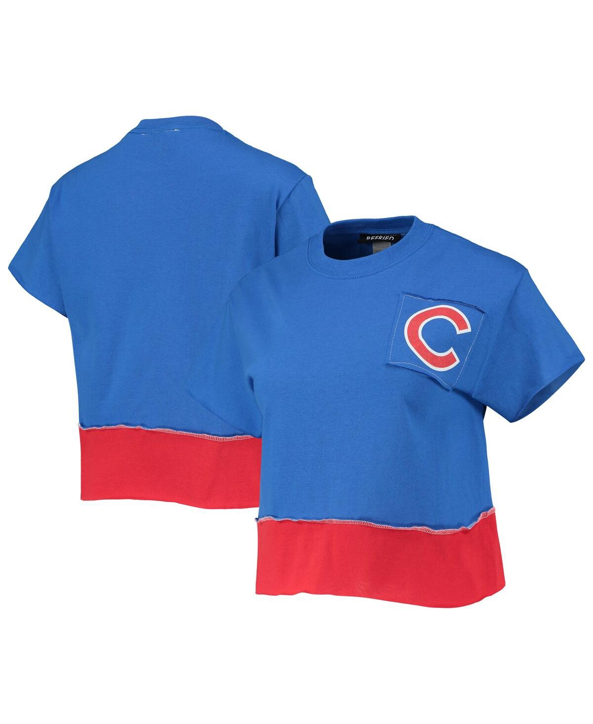 Refried Apparel Women's  Royal Chicago Cubs Cropped T-shirt