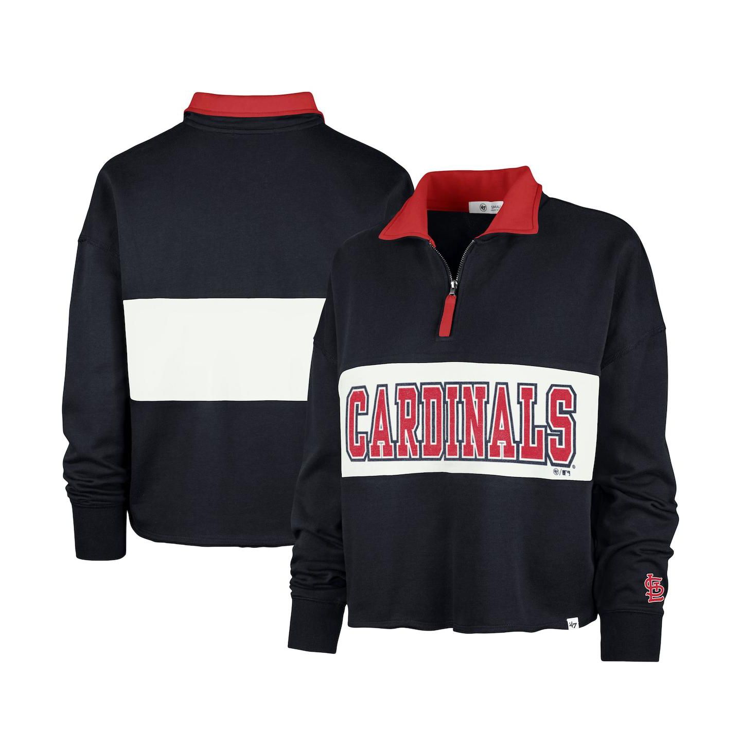 Женский топ '47 Brand Navy St. Louis Cardinals Remi Quarter-Zip Cropped — фото 1