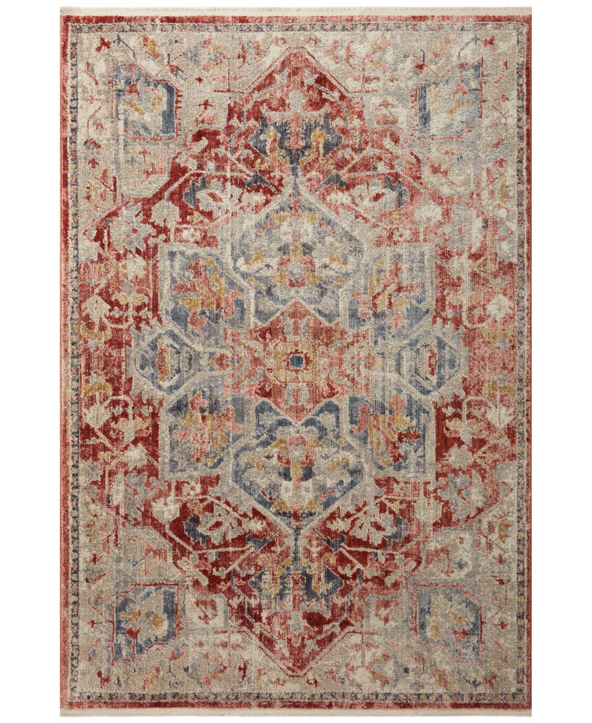Magnolia Home By Joanna Gaines X Loloi Janey Jay-01 2'7" X 4' Area Rug In Maroon