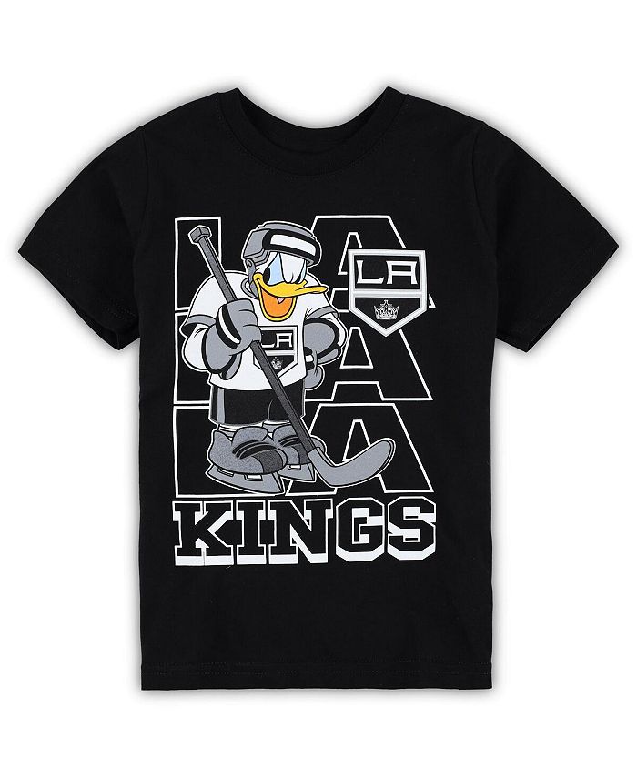 Outerstuff Preschool Black Los Angeles Kings Disney Three-Peat Logo T-Shirt