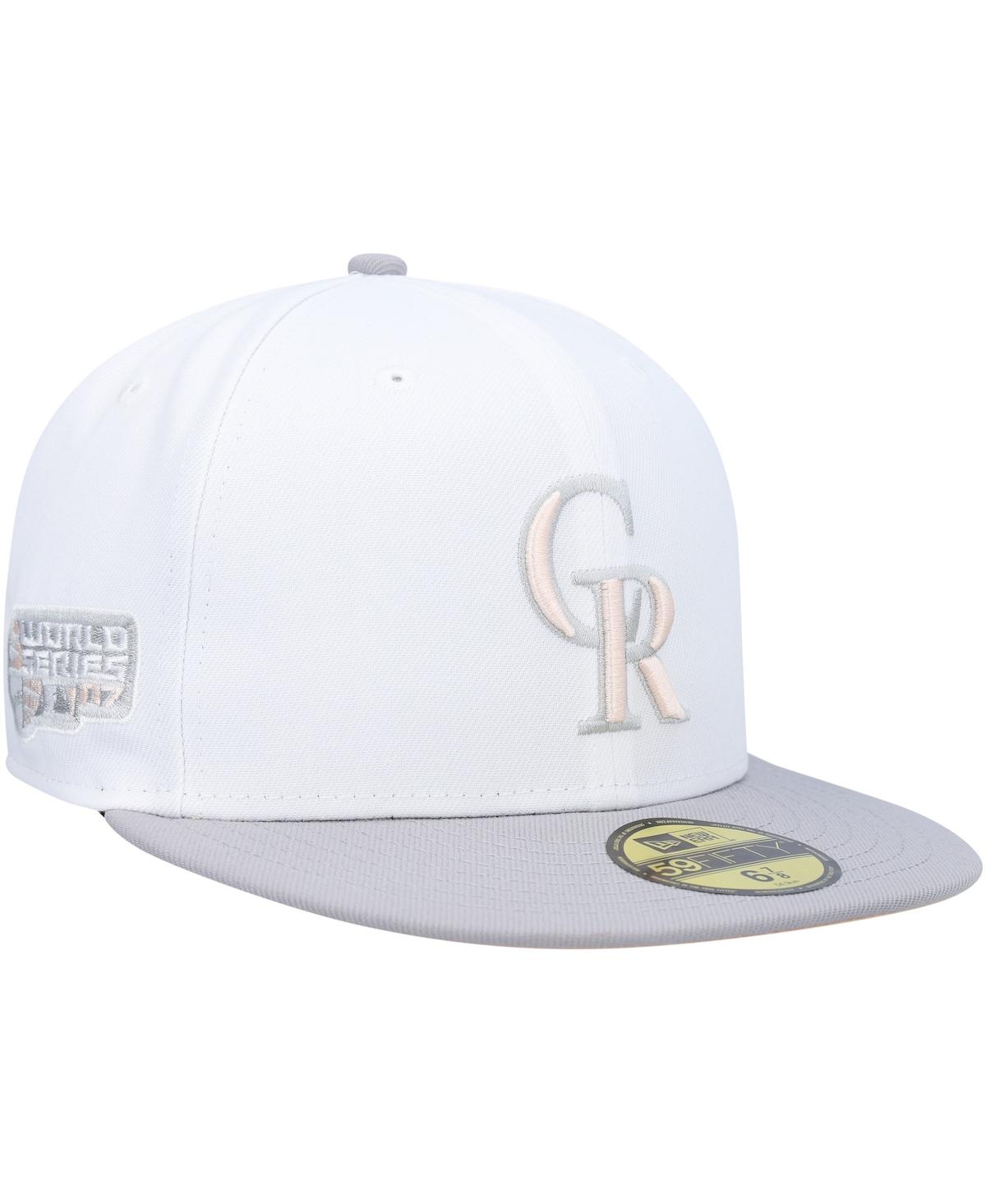 Men's New Era Gray Colorado Rockies 2007 World Series Side Patch Undervisor 59FIFTY Fitted Hat - Gray