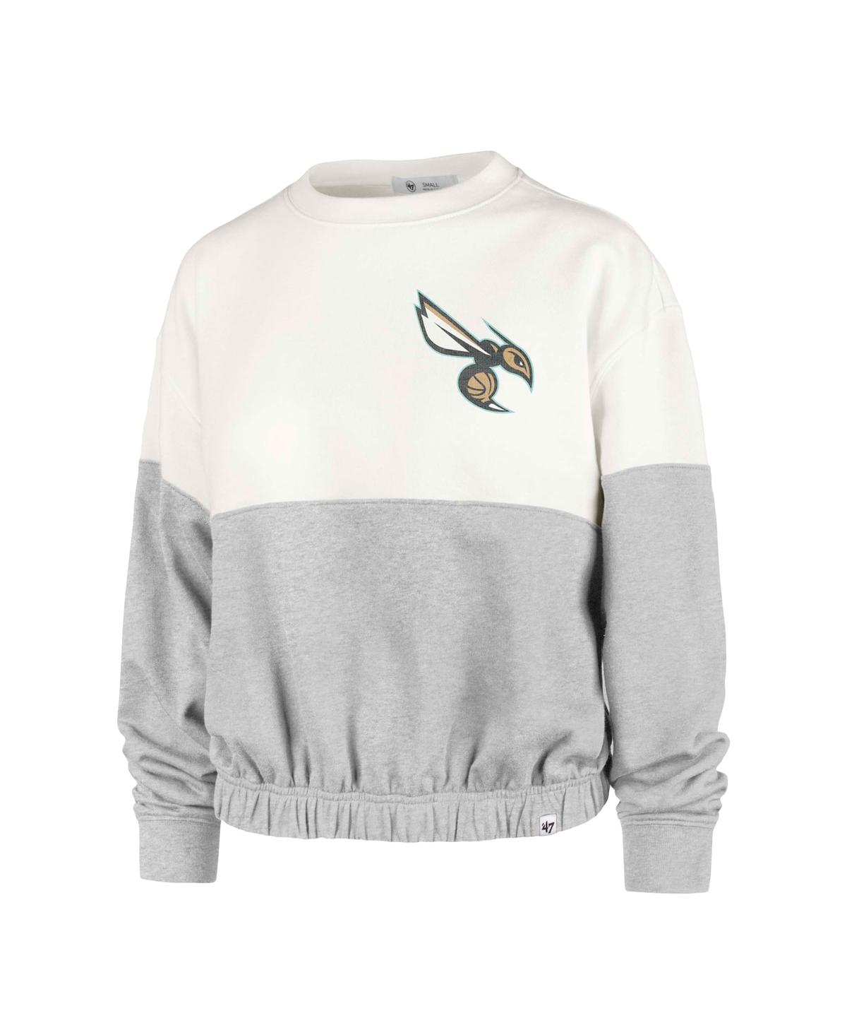 Shop 47 Brand Women's ' Cream Charlotte Hornets 2022/23 City Edition Take Two Bonita Sweatshirt