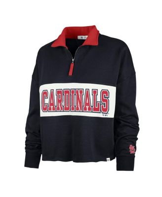 Women's Navy St. Louis Cardinals Remi Quarter-Zip Cropped Top