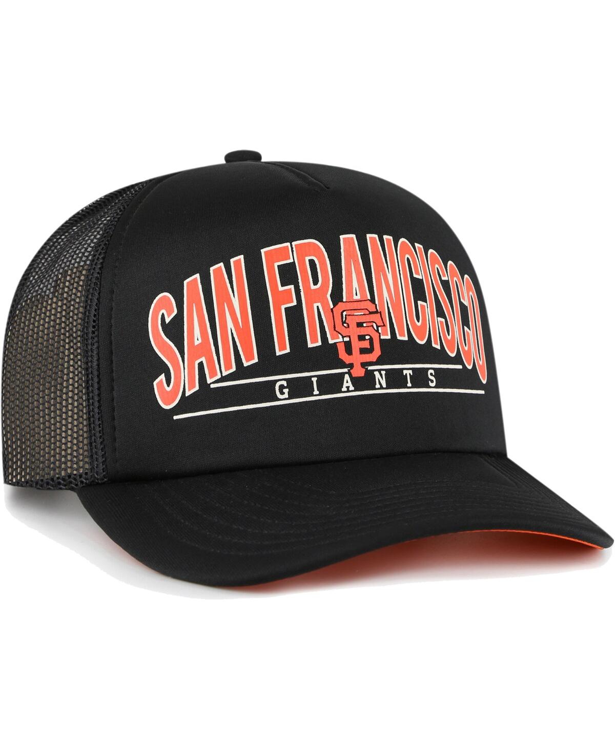 47 Brand Men's ' Black San Francisco Giants Backhaul Foam Trucker Snapback Hat In Black