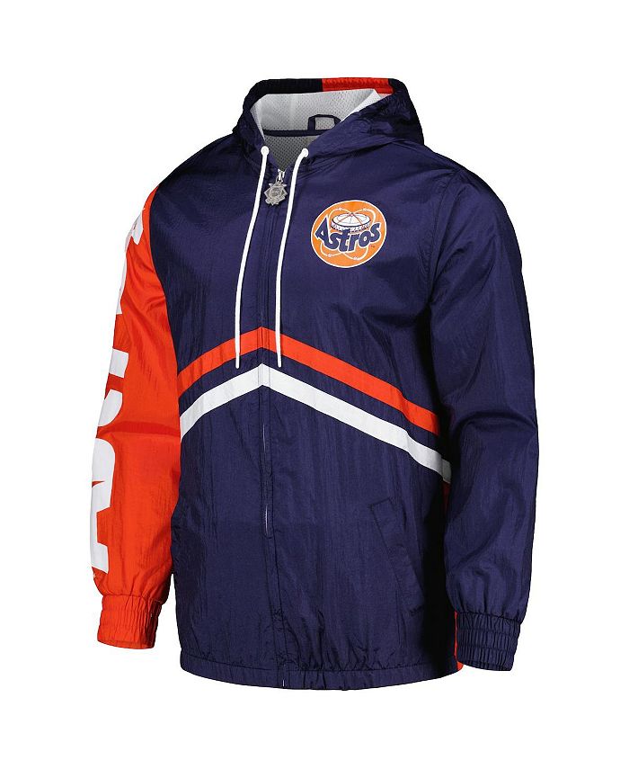 Mitchell & Ness Men's MLB Color Blocked Track Jacket Vintage Logo Astros