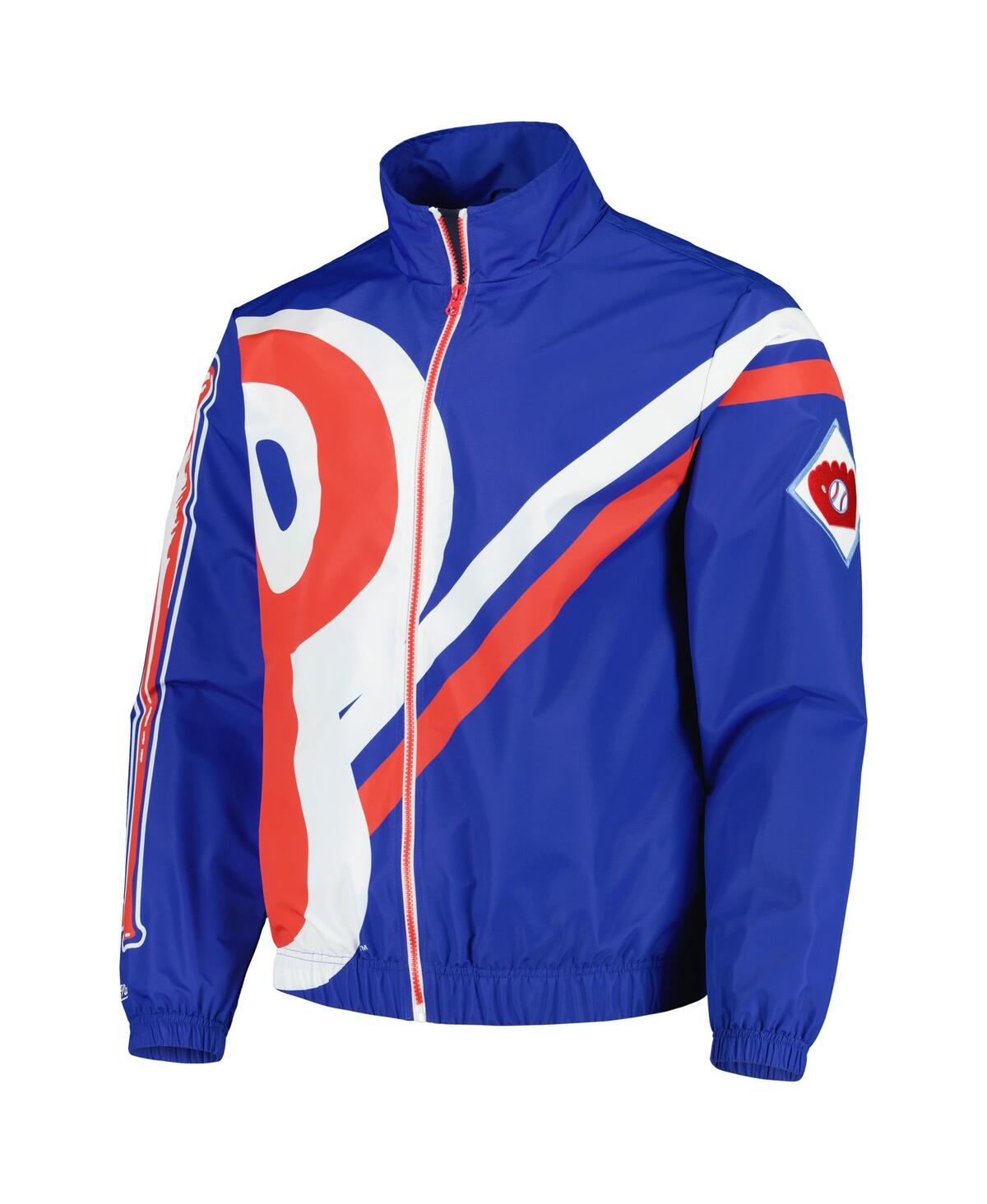 Shop Mitchell & Ness Men's  Royal Philadelphia Phillies Exploded Logo Warm Up Full-zip Jacket