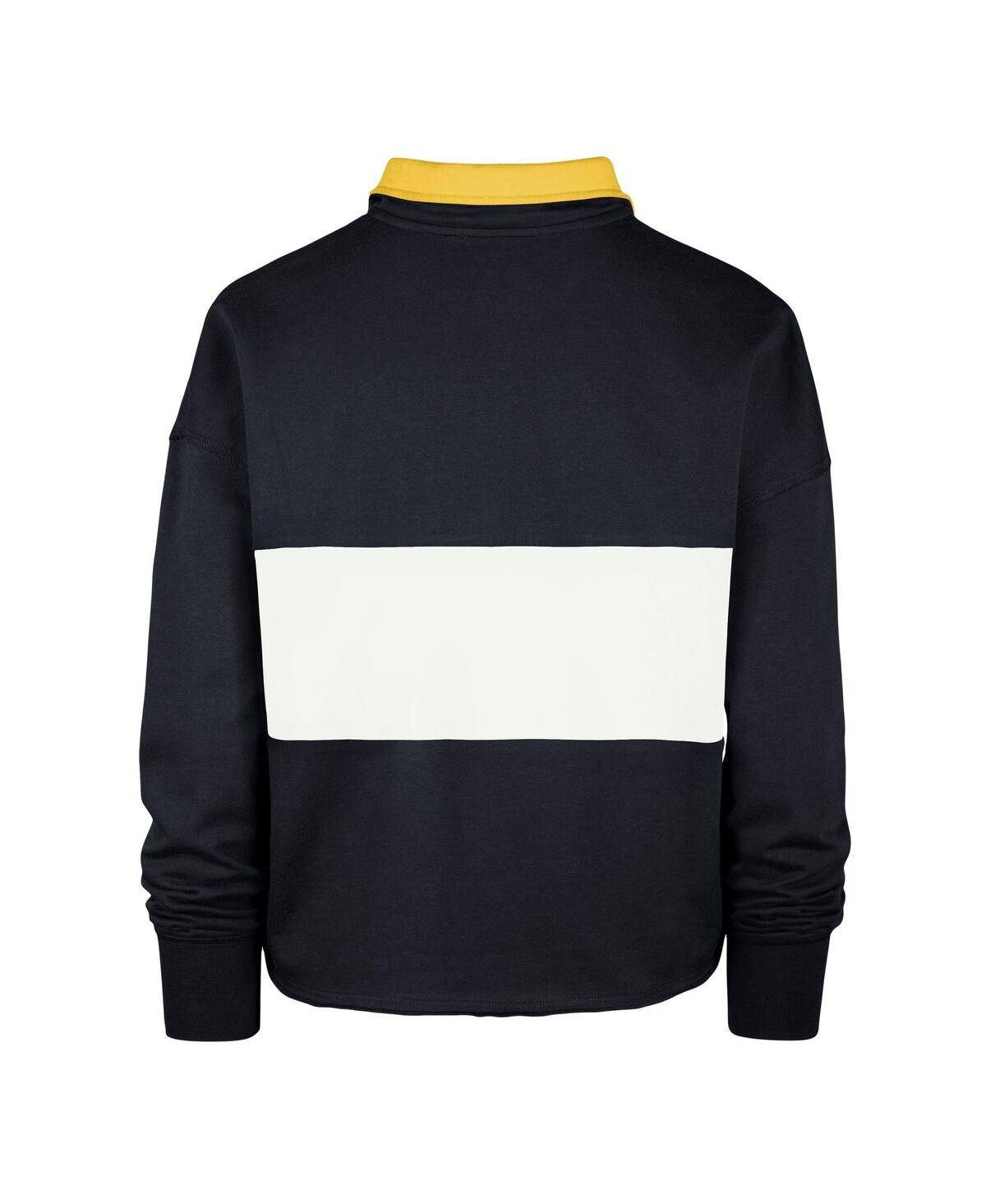 Women's '47 BrandMilwaukee Brewers Remi Quarter-Zip Cropped Top - Navy