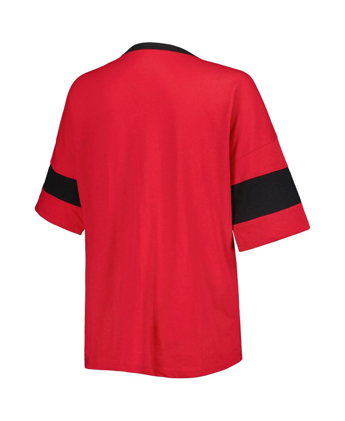 Shop Champion Women's  Red Georgia Bulldogs Jumbo Arch Striped Half-sleeve T-shirt