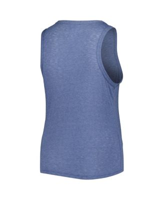 Women's Navy Atlanta Braves Plus Size High Neck Tri-Blend Tank Top