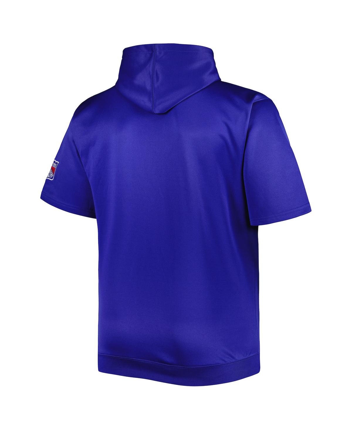Shop Profile Men's Royal New York Rangers Big And Tall Logo Short Sleeve Hoodie