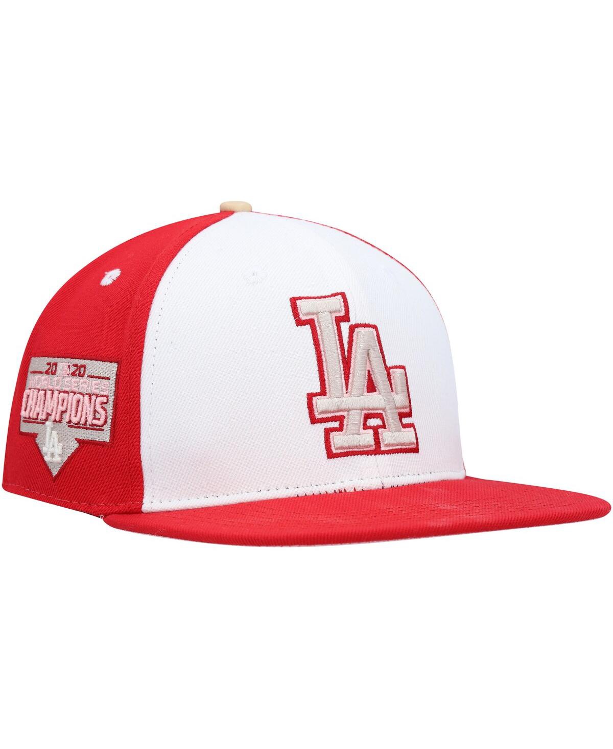Shop Pro Standard Men's  White, Red Los Angeles Dodgers Strawberry Ice Cream Drip Snapback Hat In White,red