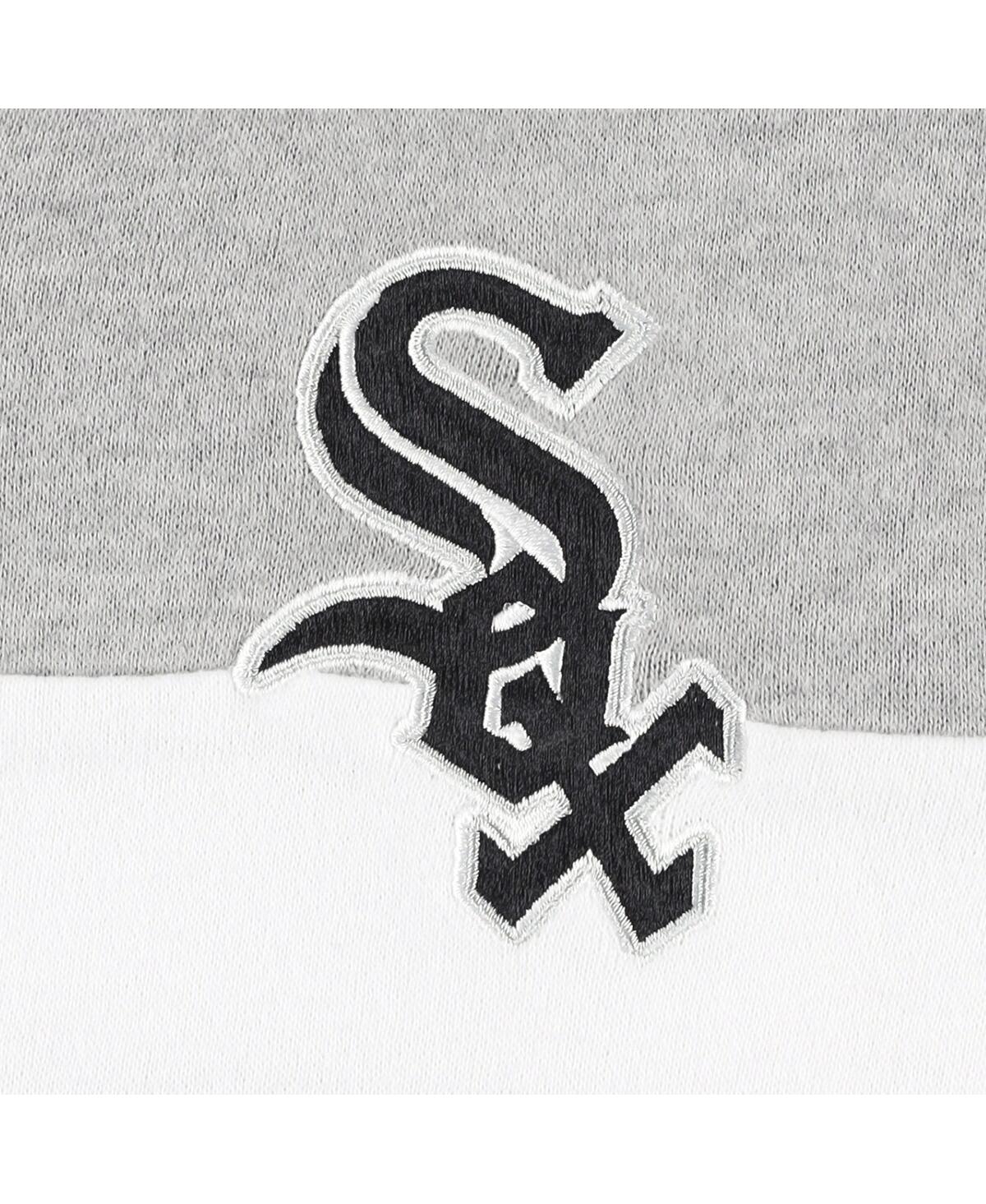 NEW ERA WOMEN'S NEW ERA HEATHER BLACK CHICAGO WHITE SOX COLORBLOCK FULL-ZIP HOODIE JACKET 