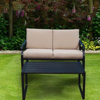 Loveseat And Table Schwarz