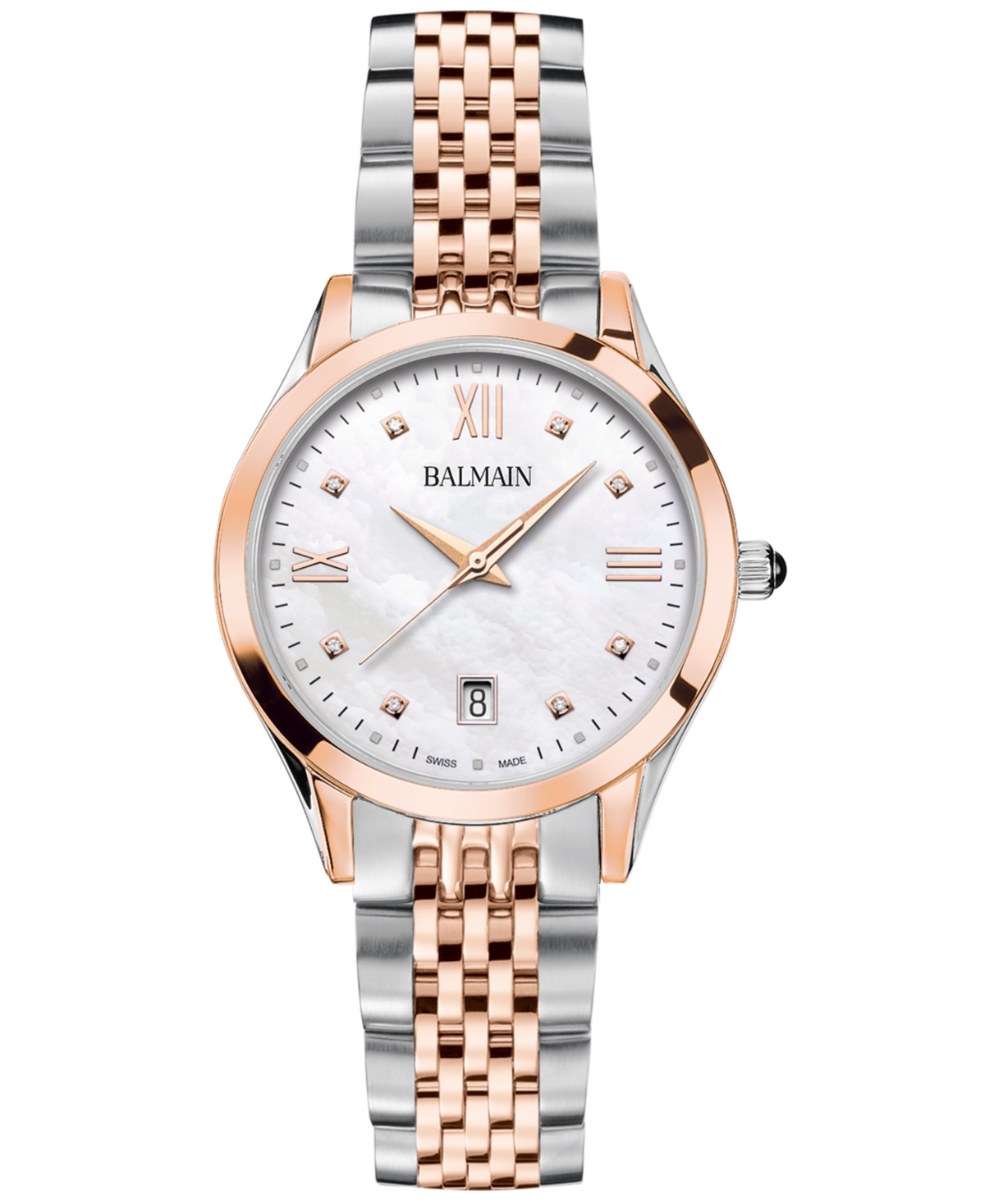Women's Swiss Classic R Diamond Accent Two-Tone Stainless Steel Bracelet Watch 34mm - Silver/pink