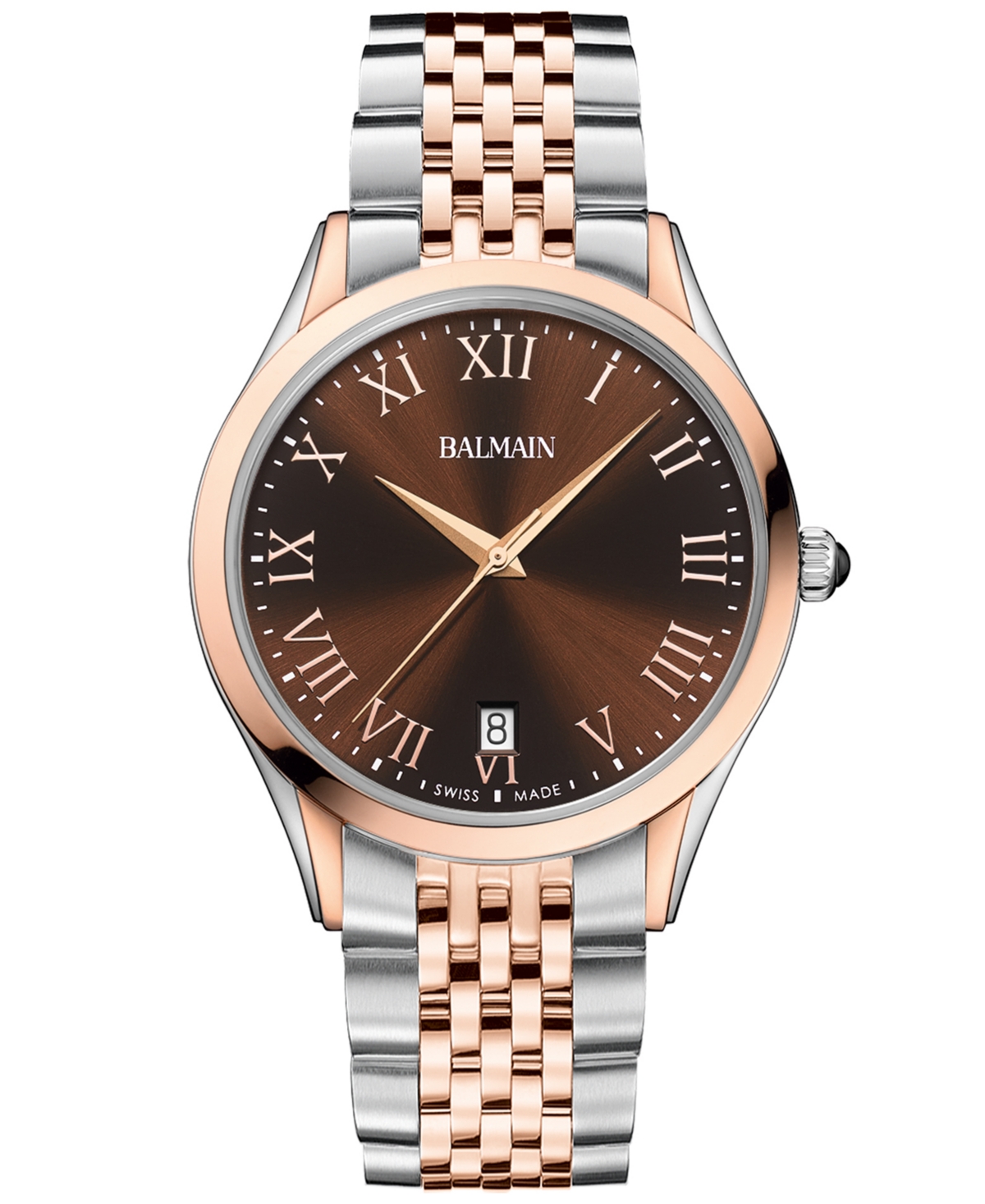 Shop Balmain Men's Swiss Classic R Two-tone Stainless Steel Bracelet Watch 41mm In Silver,pink