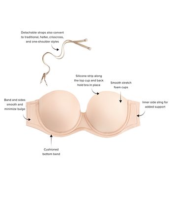 Wacoal 854119 The Red Carpet Strapless Full-busted Underwire Bra 34 DD  Pecan 34dd for sale online
